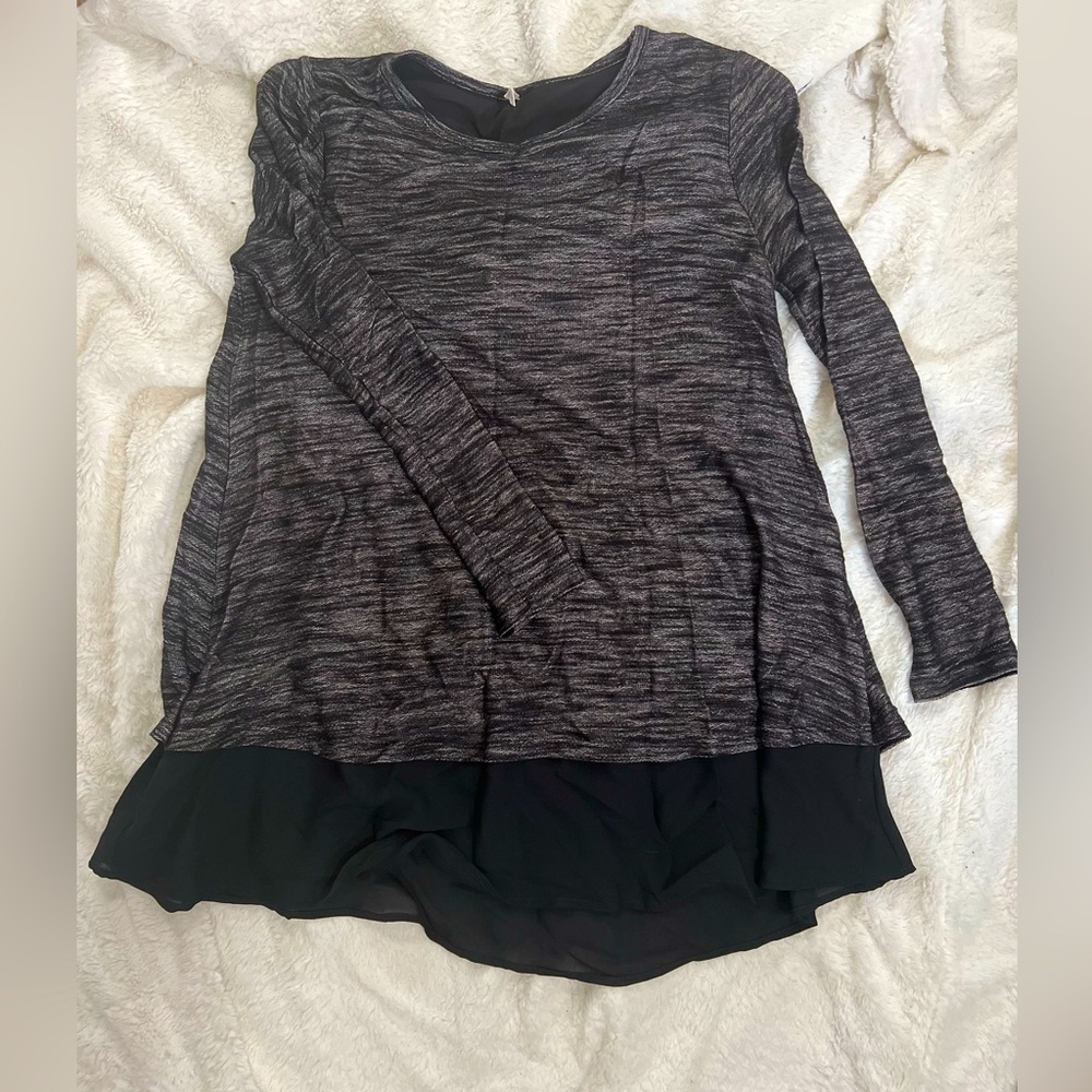Pinkblush black sheer back tunic top